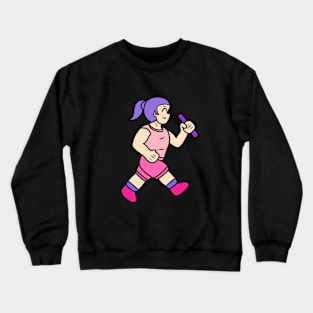 Cute track and field girl Crewneck Sweatshirt